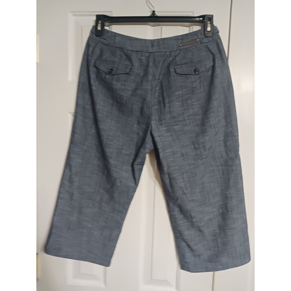 Women's Larry Levine Stretch Blue Capri Pants Size 10 - Picture 7 of 9